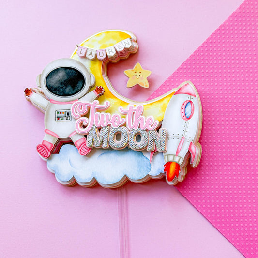 Two the Moon Custom 3D Cake Topper