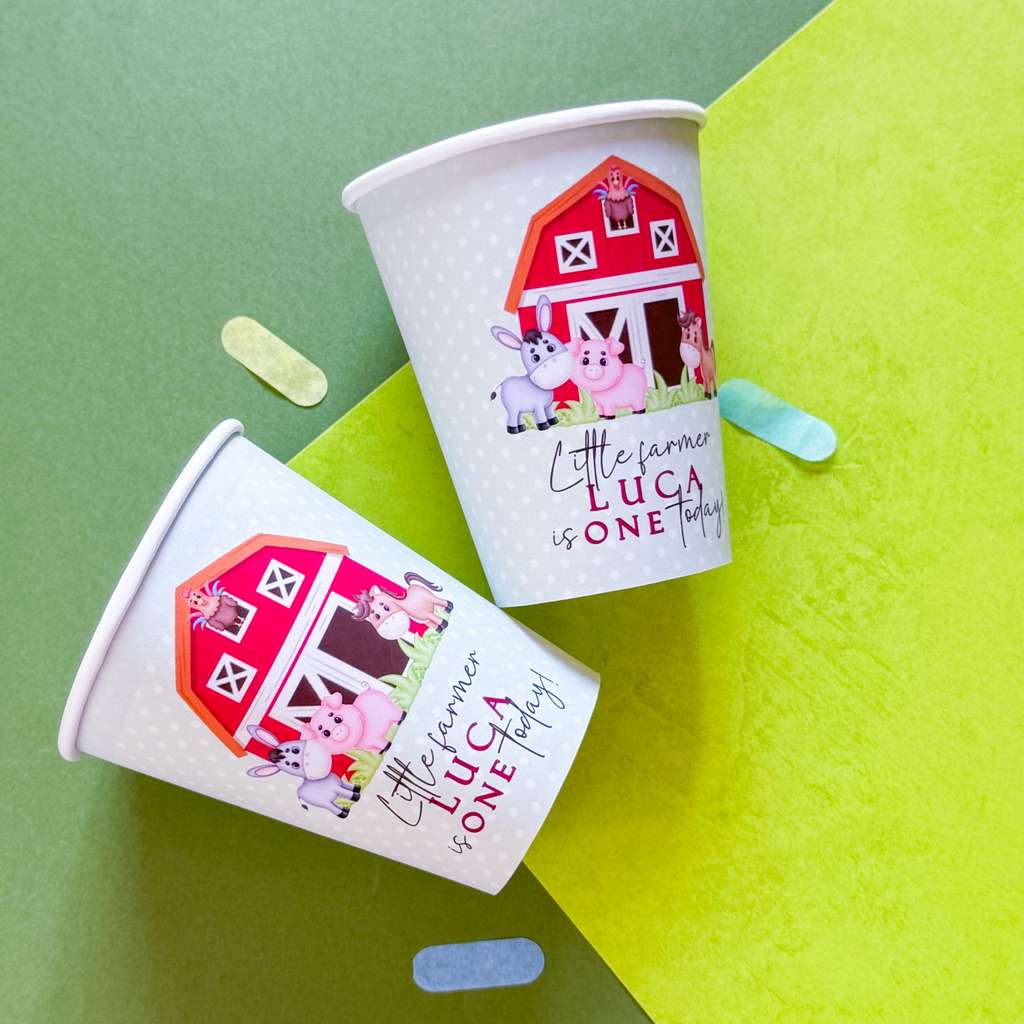 Farmyard Custom Name Party Cups