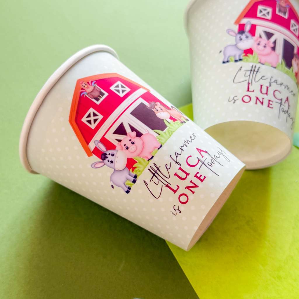 Farmyard Custom Name Party Cups