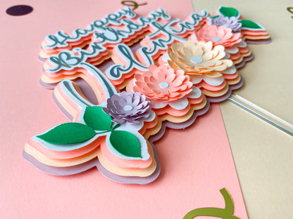 Flowers Custom 3D Cake Topper