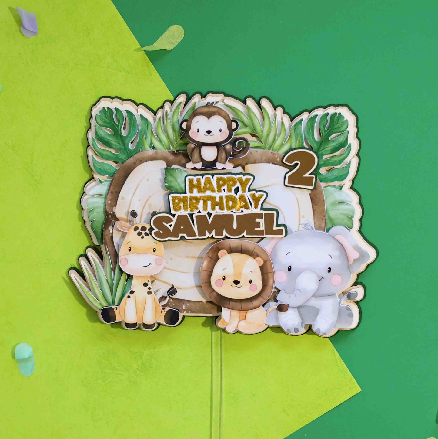 Jungle Safari Custom 3D Cake Topper