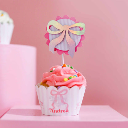 Bow 3D Cupcake Party Topper