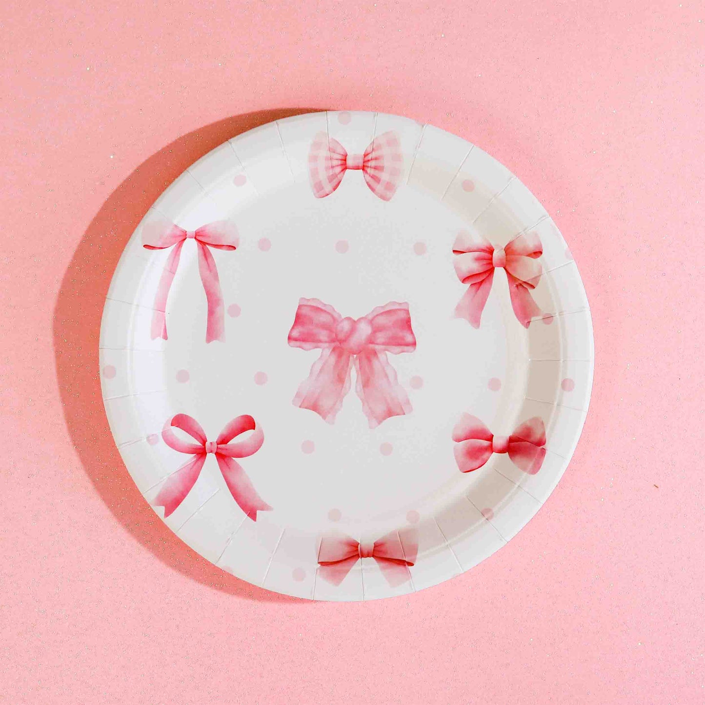 Pink Bow Party Small Paper Plates