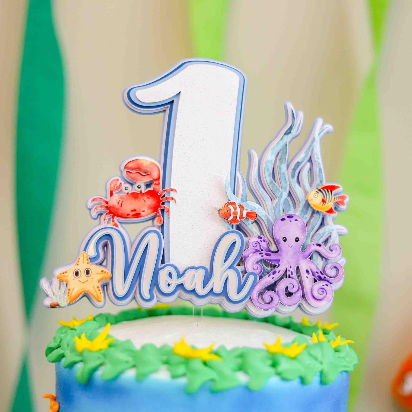 Under The Sea Custom 3D Cake Topper